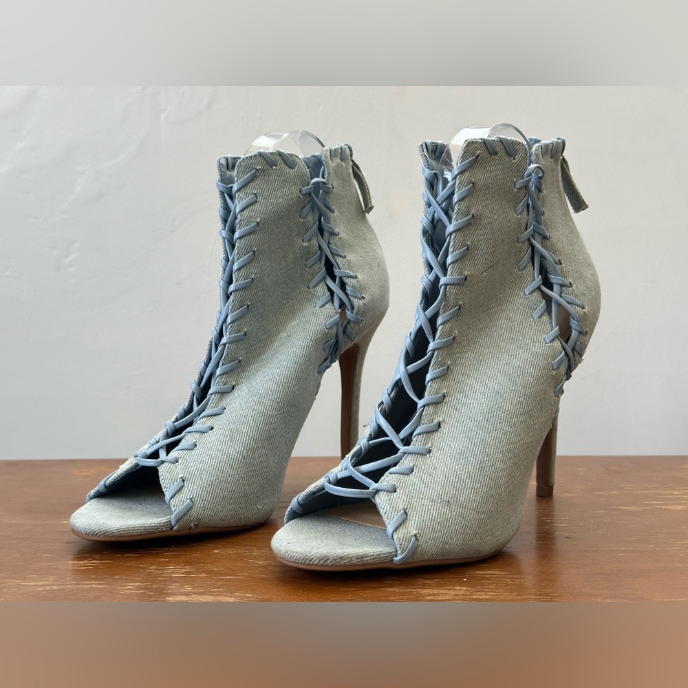 Forever 21 Blue Denim Stiletto Heels Women's Size 10